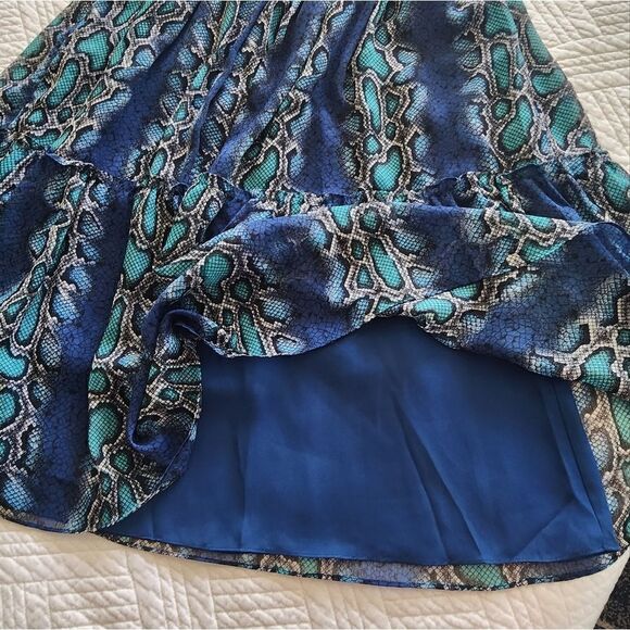 Sundance reptile print ruffled layer midi/maxi sleeveless dress - Picture 11 of 13